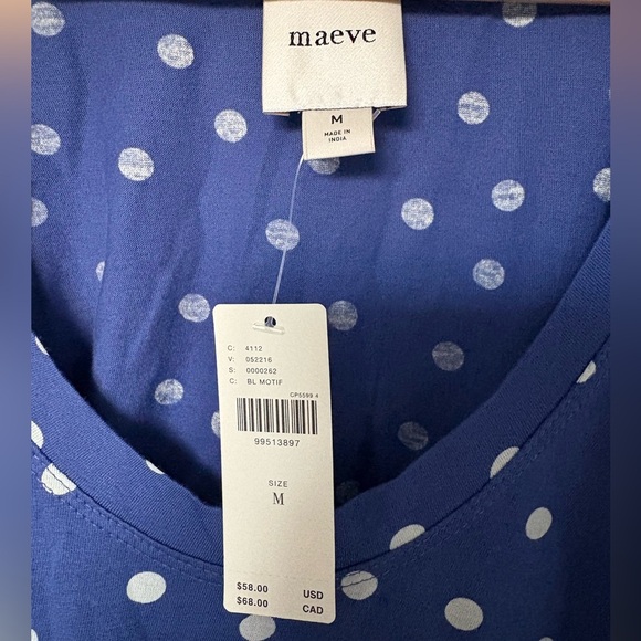 NWT Maeve Scoop-Neck Flounce-Sleeve Tee | Size Medium - Picture 4 of 5